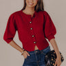 Chic Sweetheart Knit Sweater Top in Crimson Image - 1