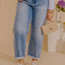 RISEN Scottie High Waist Barrel Leg Cuff Jean Curves Image - 1