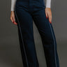 JUST USA Lulu High Waist Barrel Leg Jean in Navy Image - 1