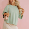 Daydream Knit Sweater Top in Mint Image - 1