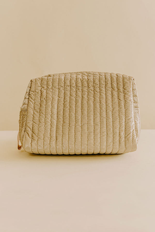 Shiraleah Logan Large Boxy Cosmetic Pouch in Gold Image - 1