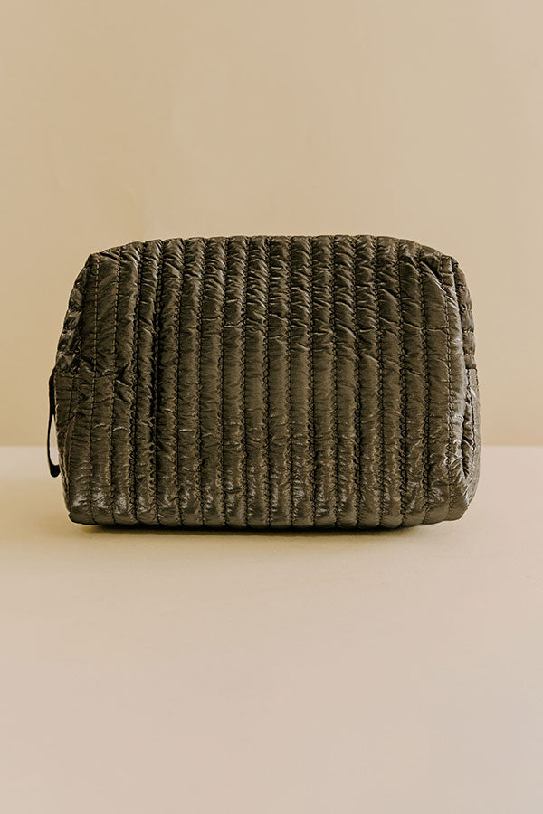 Shiraleah Logan Large Boxy Cosmetic Pouch Olive Image - 1