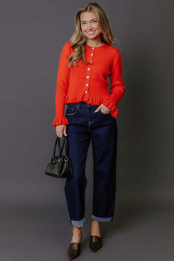 Modern Classic Knit Sweater Top in Scarlet Image - 5