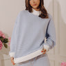 Beach House Brunch Stripe Sweatshirt in Sky Blue Image - 1