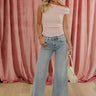 Stylish Staple Asymmetrical Knit Top in Light Pink Image - 1