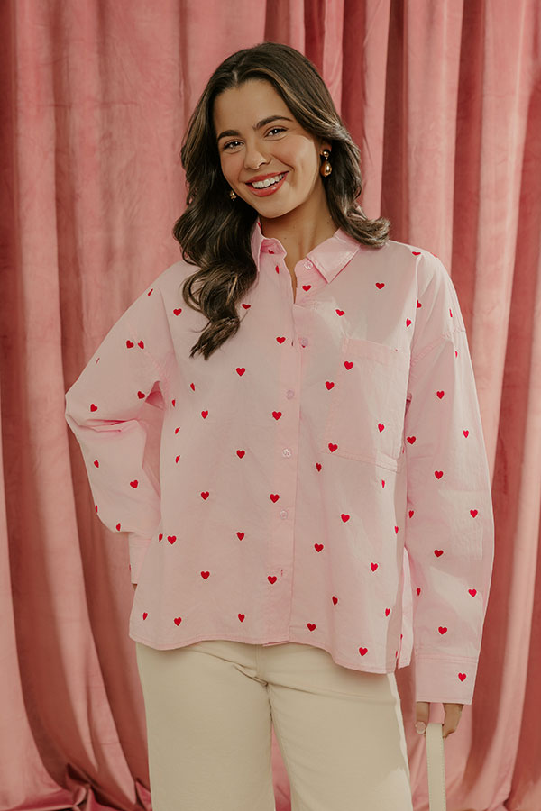 Modern Amour Embroidered Button Up Top Image - 1