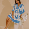 Petal Coast Floral Mini Dress in Ocean Blue Image - 1