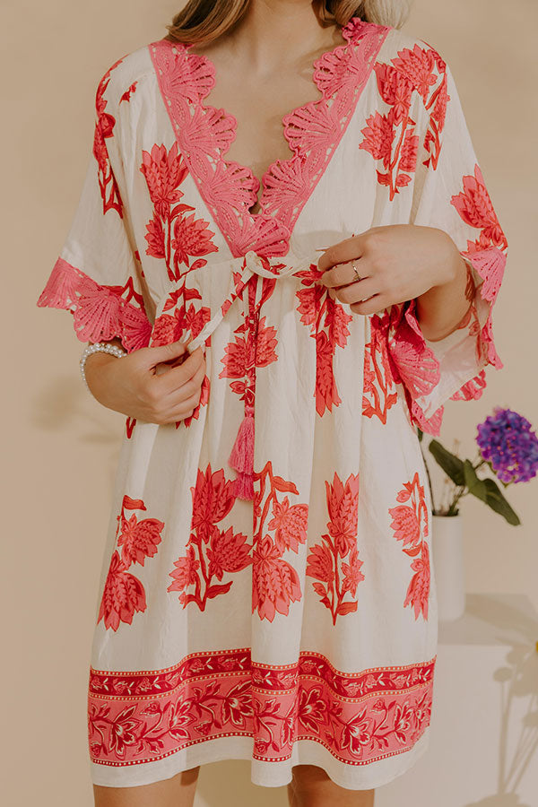 Petal Coast Floral Mini Dress in Pink Image - 5