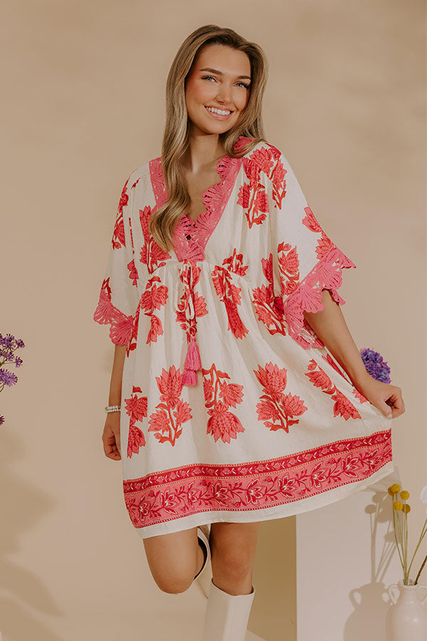 Petal Coast Floral Mini Dress in Pink Image - 2
