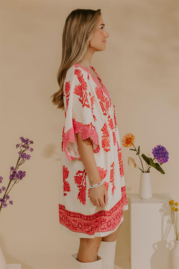 Petal Coast Floral Mini Dress in Pink Image - 3