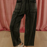 The Callie High Waist Vintage Wash Barrel Leg Pants in Vintage Black Image - 1