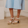Daddys Money Faux Leather Block Heel in Ivory Image - 1