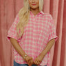 Everyday Amour Gingham Knit Button Up Top Image - 1