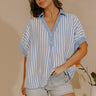 Dockside Chic Stripe Top in Sky Blue Image - 1