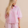 Picnic Date Gingham Button Up Top in Pink Image - 1