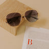 FREYRS Lea Round Sunglasses in Gradient Grey Image - 1