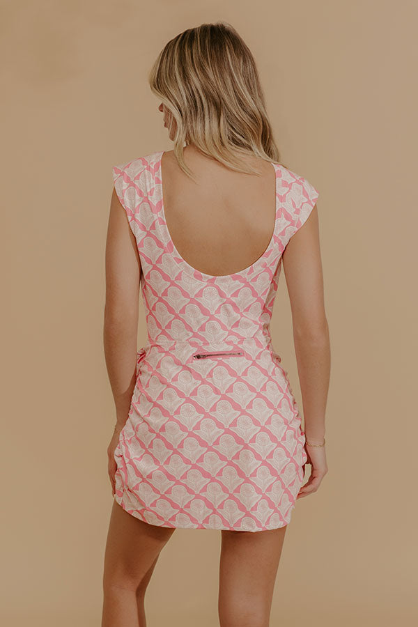 Patio Brunch Floral Romper Dress in Pink Image - 4