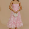 Veranda Elegance Floral Jacquard Midi Dress in Pink Image - 1