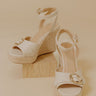 The Clara Faux Leather Espadrille Wedge in Stone Image - 1