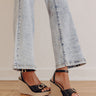 The Clara Faux Leather Espadrille Wedge in Black Image - 1