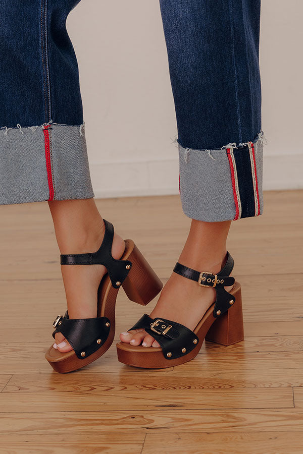 The Scarlett Faux Leather Heel in Black