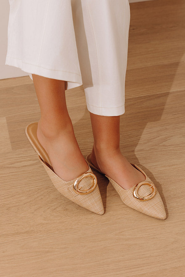 The Nova Raffia Woven Flats Image - 3