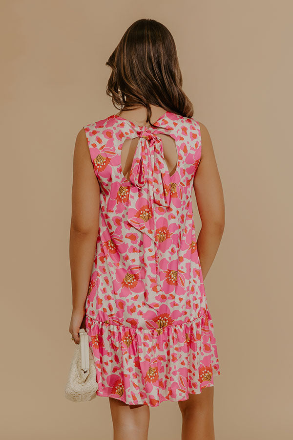 Evening Promise Floral Satin Mini Dress Image - 5