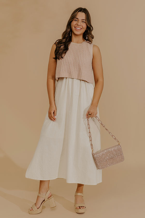 Sweet Intentions Mixed Media Midi Dress Image - 2