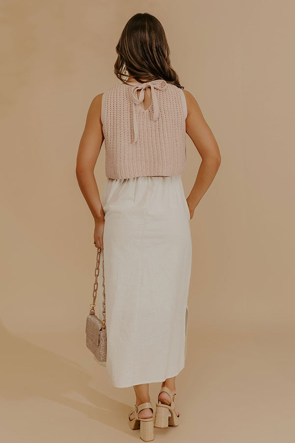 Sweet Intentions Mixed Media Midi Dress Image - 5