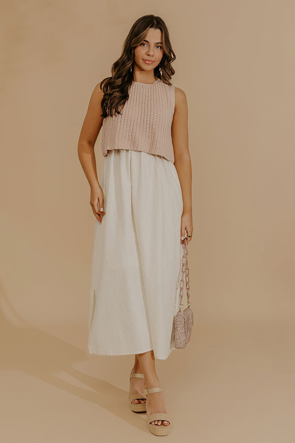 Sweet Intentions Mixed Media Midi Dress Image - 1
