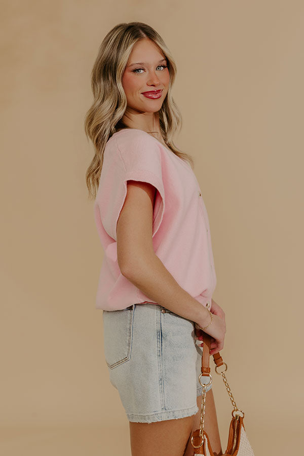 Spring Whisper Knit Top in Pink Image - 3