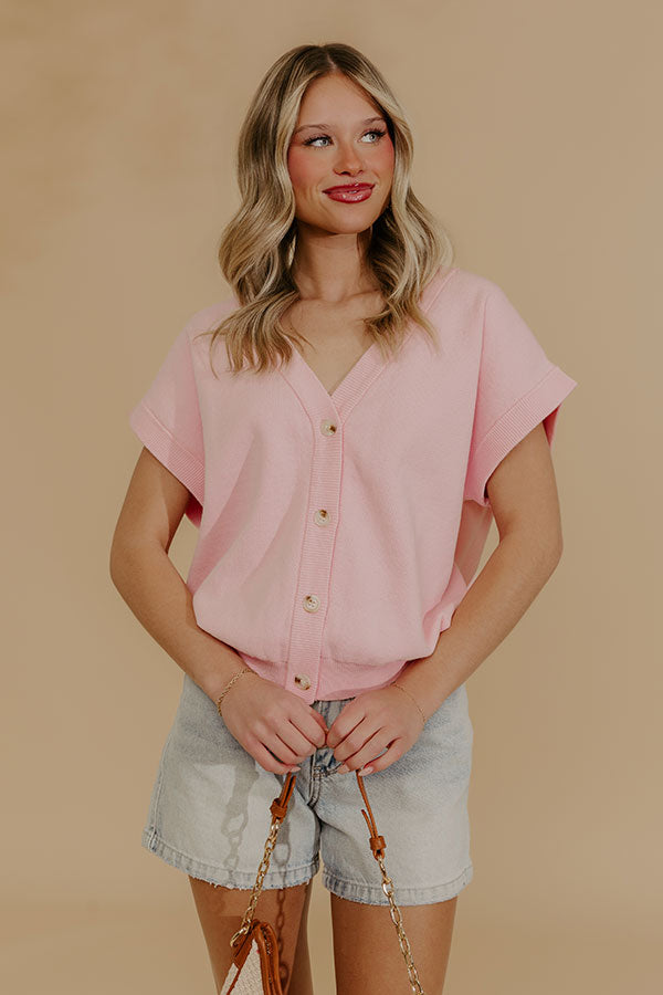 Spring Whisper Knit Top in Pink Image - 1
