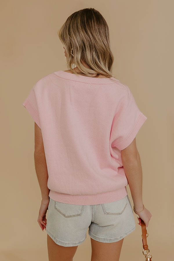 Spring Whisper Knit Top in Pink Image - 4
