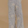 Coastal Charm High Waist Floral Embroidered Pants Image - 1