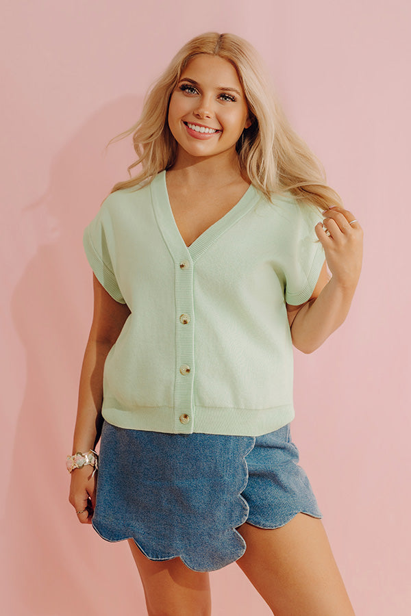 Spring Whisper Knit Top in Mint Image - 1