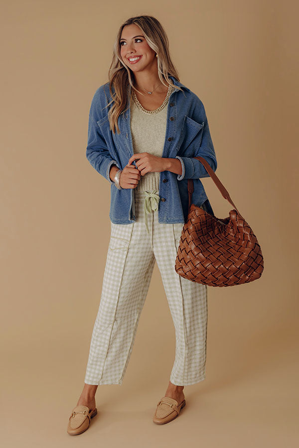 Cue The Casual Terry Knit Button Up Top Image - 1