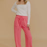 Weekend Wind-Down High Waist Waffle Knit Pants in Bubblegum Pink Image - 1