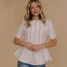 Everyday Chic Knit Peplum Top in White Image - 1