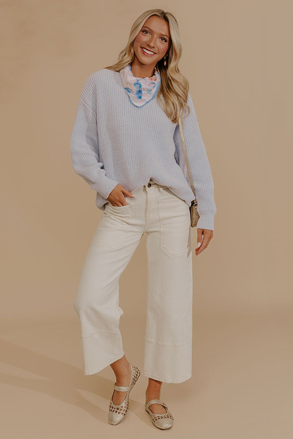 City Sweetheart Knit Sweater in Light Airy Blue Image - 4