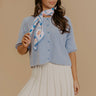Uptown Muse Knit Sweater Top in Sky blue Image - 1