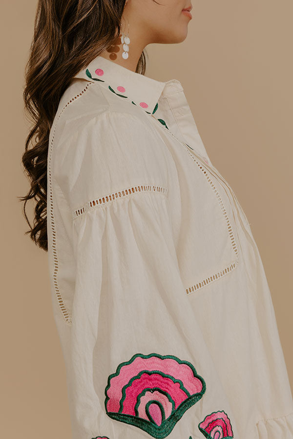 Soft Spoken Embroidered Mini Dress Image - 5