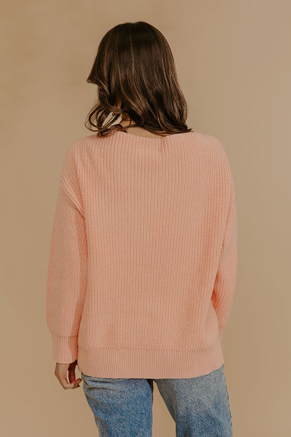 City Sweetheart Knit Sweater in Peach Image - 4