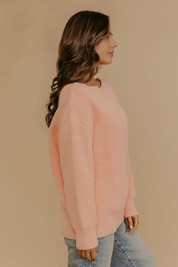 City Sweetheart Knit Sweater in Peach Image - 3