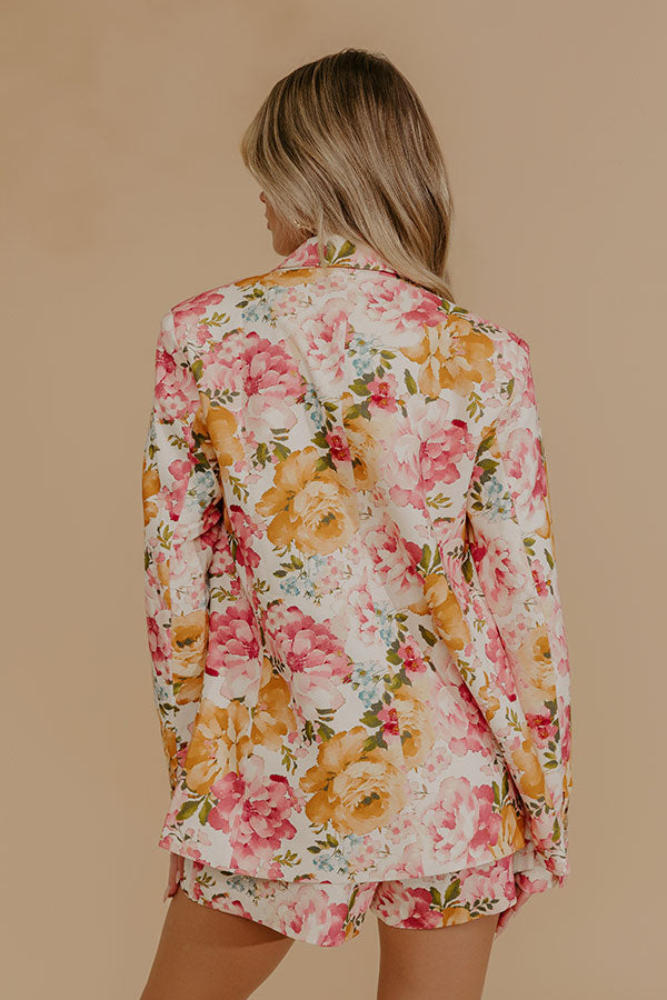 Paris en Fleurs Linen Blend Floral Blazer Image - 4