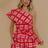 Pretty Chic One Shoulder Plaid Top Image - 1