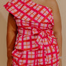 Pretty Chic One Shoulder Plaid Top Curves Image - 1