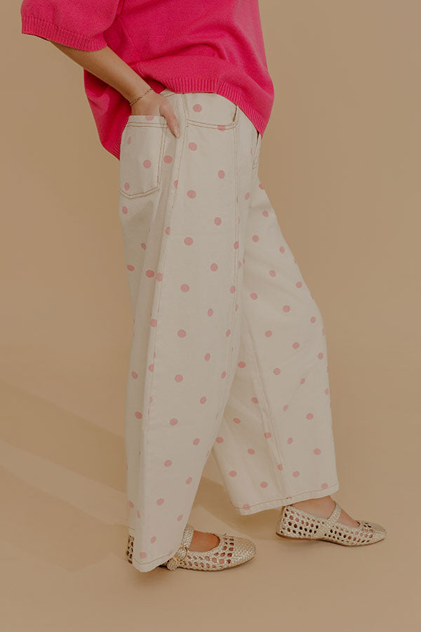 Spotted Around Town High Waist Barrel Leg Jean in Pink Image - 2