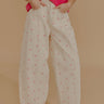 Spotted Around Town High Waist Barrel Leg Jean in Pink Image - 1