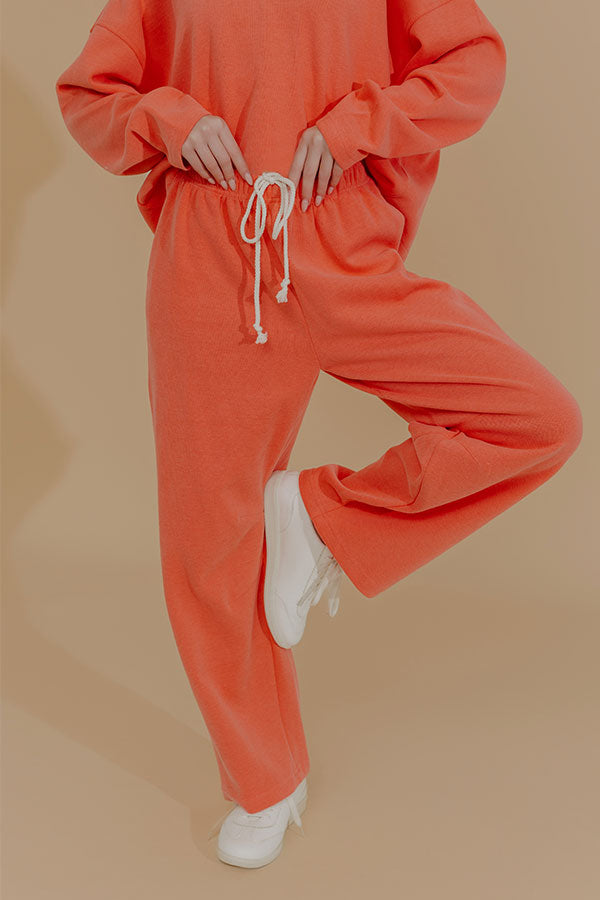 Weekend Away High Waist Knit Pants in Coral Image - 2