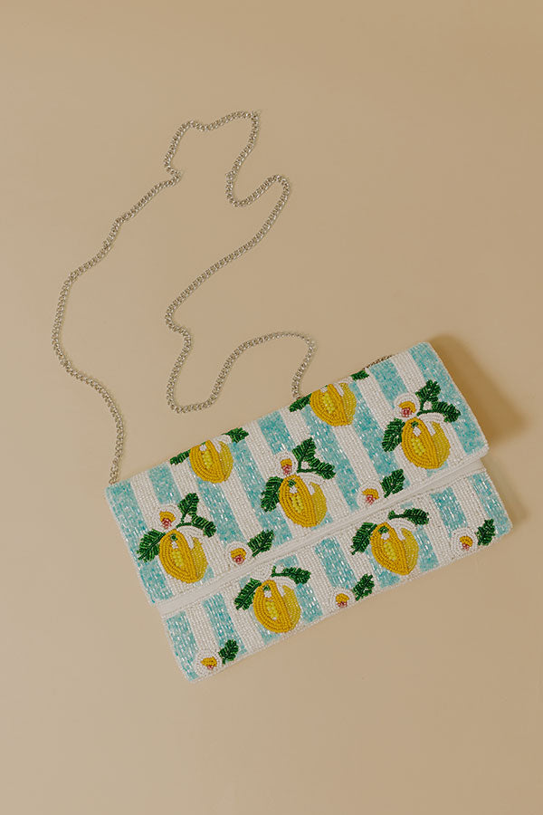 Lemon Love Beaded Stripe Clutch Image - 2